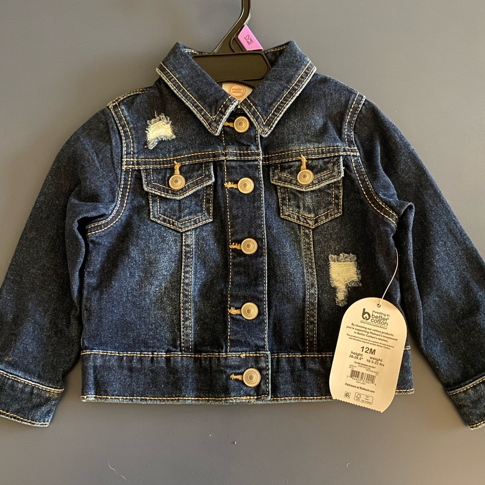 Baby Denim Jacket with Distressed Details